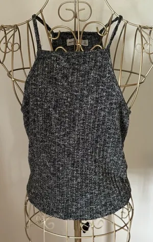 Abercrombie & Fitch Marled Knit High Neck Halter Tank Top Size M thumbnail 1