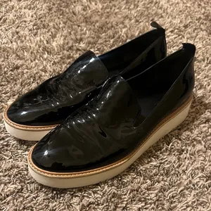 Vince Platform Patent Leather Shoes Black Size 8.5 thumbnail 1