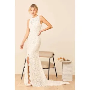 Lulus Love Everlasting White Floral Lace Mermaid Maxi Dress Wedding Gown Small thumbnail 3