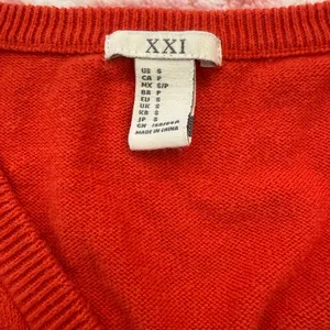 Forever 21 Vintage Y2K Coquette Pinterest Girl Sweater 💌 Orange Pink Argyle Knit Small thumbnail 4