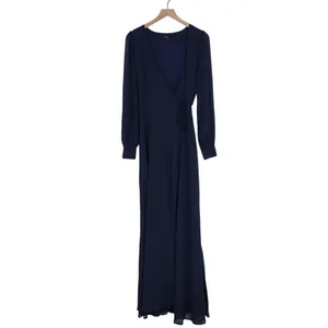 Lulus My Whole Heart‎ Wrap Dress Womens Medium Midnight Blue Long Sheer Sleeves thumbnail 2