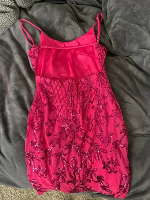 Crystal Sky Pink Sequined Mini Dress thumbnail 2