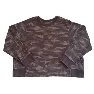 Athleta Womens Camo Sweatshirt 2X Olive Green Curvy Girl Camouflage Crewneck thumbnail 2