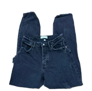 Size 27/4R Curve Love High Rise Dad Jeans Black Distressed thumbnail 5