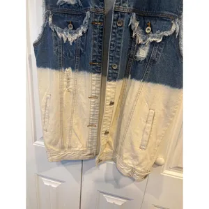 POL Distressed‎ Ombre Denim Vest Size Large thumbnail 4