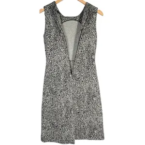 Lands End Sleeveless‎ Ponte Pencil Dress Black White Patterned Career Casual 2 thumbnail 3