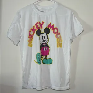 Disney Womens Mickey Mouse White Short‎ Sleeve T Shirt Size Large thumbnail 1
