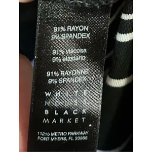 White House Black Market Black/White Striped Short Sleeve Shirt Dress Medium (42 thumbnail 5