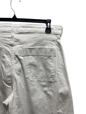 Pilcro Heritage Curve Mid-Rise Barrel Leg Jeans White Size 32T Anthropologie thumbnail 11