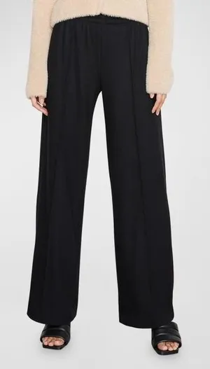 Vince Italian Wool Blend Pull On Wide Leg Pants Dark Navy XS thumbnail 1