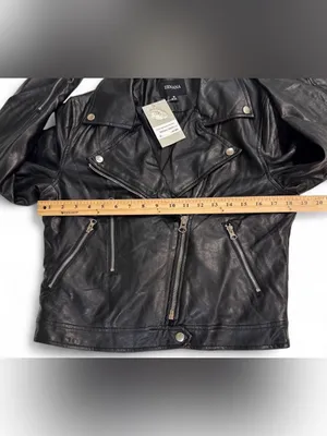Zenana Virginia Black Vegan Leather Moto Jacket Size M NWT thumbnail 5