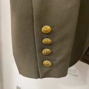 Suzy Shier Olive Green Military Double Breasted Blazer Jacket S Band Dark Academia Office thumbnail 2