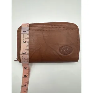 Buxton Brown Genuine Leather Double Zip Around RFID Organizer Wallet‎ Women thumbnail 10