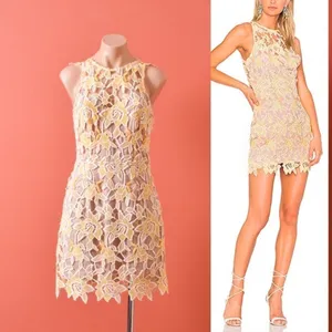 NBD Yellow Lace Mini Dress thumbnail 2