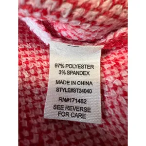 Jessica Simpson Heart Argyle Cardigan Sweater Red Pink White Size S NWT thumbnail 7