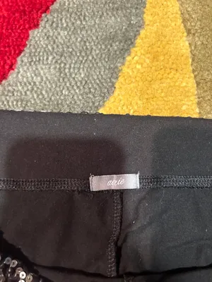 Aerie Y2K Style Retro Black Cotton Leggings Fold Over Waistband Sequins Large thumbnail 3