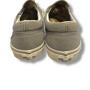 Vans‎ Gray Slip-On Sneakers Canvas Upper Casual Women's 8 thumbnail 3