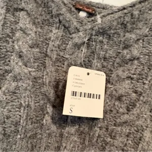 Free People Sunkeeper Gray‎ Cable Knit Crop Tank Size Small thumbnail 4