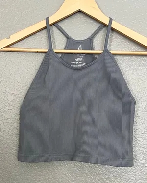 Movement Happiness Runs Crop Tank Grey thumbnail 1
