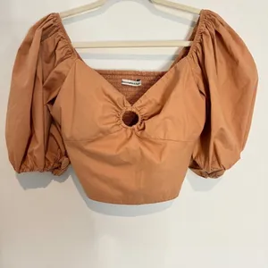 Abercrombie Blouse Size‎ Small Peasant Puff Sleeve O Ring Top Garden Tea Party thumbnail 2
