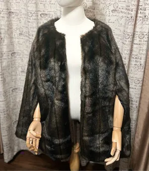 Brown Faux Fur Cape sz M / L thumbnail 11
