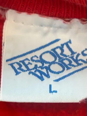 VTG 80s Aspen Colorado Ski Resort Sweatshirt L Red Graphic Retro Beach made USA thumbnail 6