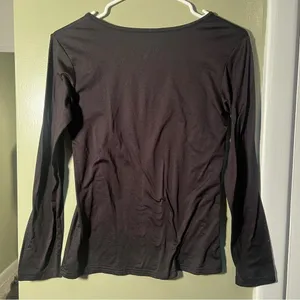 Wuhoupro‎ Women's Size Medium Long Sleeve T-Shirt Fleece Lined Black Microfiber thumbnail 6