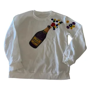Women's Floral Print Celebration Bottle Mardi Gras Sweatshirt Size M #260534 thumbnail 1