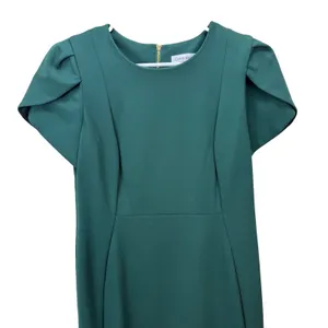 Calvin Klein Dark Green‎ Tulip Sleeve Stretch Crepe Sheath Dress Size 12 thumbnail 5