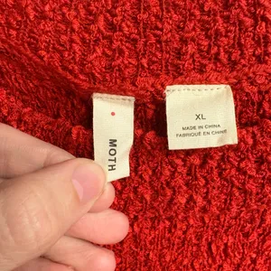 Moth Anthropologie Vera Red Sleeveless Sweater Size XL thumbnail 2