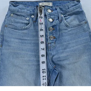 Madewell Demi-Boot Cut Jeans Light Wash Blue Button Fly High Rise Denim Womens thumbnail 5