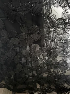 Black Embroidered Puff thumbnail 9