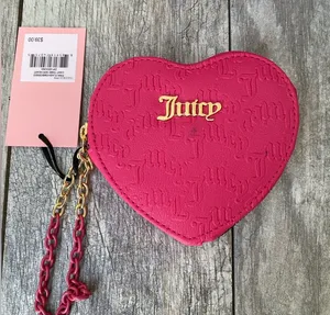 Hot Pink Juicy Couture heart wristlet Embossed thumbnail 1