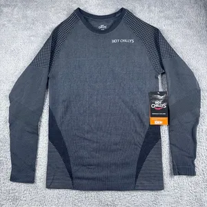 Hot Chillys Womens Black Crew Neck Performance Base Layer Size M 3D Knit New Wit thumbnail 1