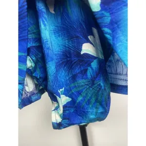 Vintage MAINSTREAM Blue Tropical Floral‎ One Piece Swimsuit Dress Size 10 thumbnail 7