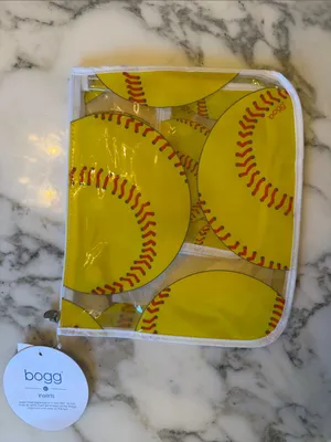 NWT BOGG Bag Clear Softball Print Pouch Set - Yellow & Red. Sports Mom. thumbnail 2