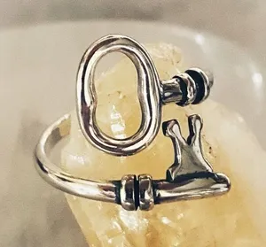 Wrap Around Key Sterling Silver Ring Adjustable 6 thumbnail 1