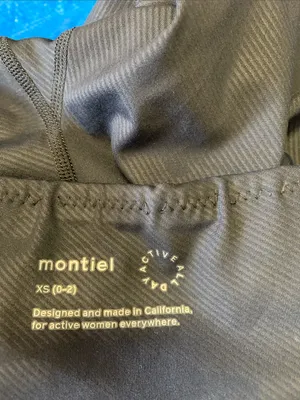 Montiel High-Waist Womens Black Camo Performance Pants Size-X-Small 0-2 Edgy Gym thumbnail 2