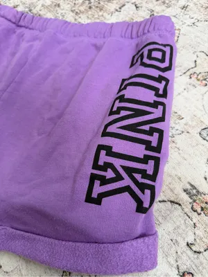 PINK Victoria's Secret Purple Cozy Athletic Shorts thumbnail 4