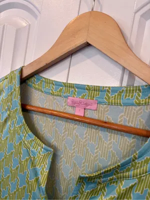 Lilly Pulitzer blue and green silk dress size 2 thumbnail 7