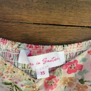Meet Me In Santorini Floral Puff Sleeve Babydoll Cottagecore Mini Dress - XS 💚🎀 thumbnail 13