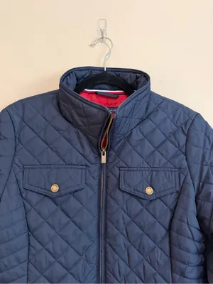 Tommy Hilfiger Navy Quilted Zip Front Jacket Preppy Size Medium thumbnail 4
