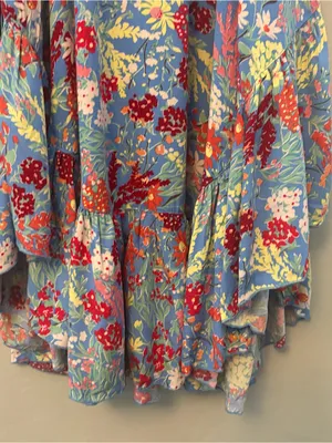 Abel the Label ATL anthropologie blue candy ruffle midi dress small NEW thumbnail 14
