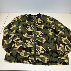 Sanctuary Green Camoflauge Zip Up Fleece Jacket Lined‎ Medium thumbnail 5