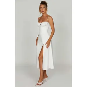 NWT Babyboo Deanna Ivory Corset Lace Up Fit & Flare Midi Dress Womens Size M thumbnail 7