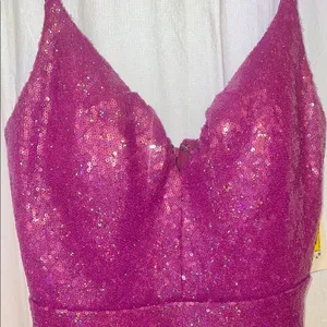 Dear Moon Sequin Ruched‎ A-Line Purple Sequin Dress thumbnail 2