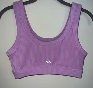 ALO Yoga Wellness Bra in Pink Lavender, Size Small, Like New! thumbnail 6