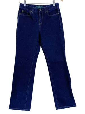 Lauren Ralph Lauren Women’s Dark Blue Wash Straight Leg Jeans thumbnail 1
