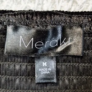 Meraki Black Velvet Style Rhinestone‎ Corset Crop Top Bustier Size M Feminine thumbnail 2