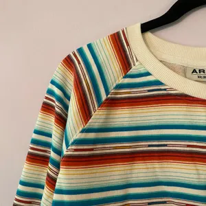 Ariat Real White Red Blue Stripe Western Sweatshirt Pullover Women's size Small thumbnail 3